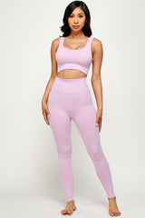 TWO PIECE PADDED BRA AND YOGA LEGGINGS SET