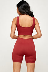 ACTIVE CROP TOP AND BIKER SHORT SET