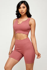 ACTIVE CROP TOP AND BIKER SHORT SET