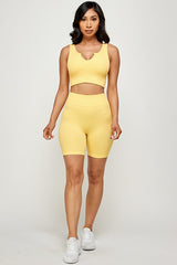 ACTIVE CROP TOP AND BIKER SHORT SET