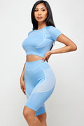 Thumbnail of SEAMLESS ACTIVE CROP TOP AND BIKER SHORT SET