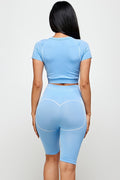 Thumbnail of SEAMLESS ACTIVE CROP TOP AND BIKER SHORT SET