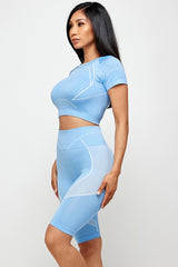SEAMLESS ACTIVE CROP TOP AND BIKER SHORT SET