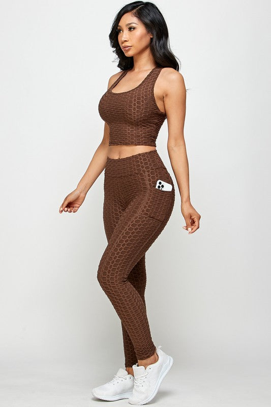 Textured BUTT LIFTED TWO piece set