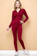 Thumbnail of SOLID ZIP UP HOODED JACKET  LEGGINGS SET