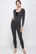 Thumbnail of SOLID ZIP UP HOODED JACKET  LEGGINGS SET
