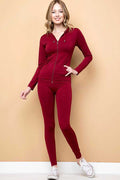 Thumbnail of SOLID ZIP UP HOODED JACKET  LEGGINGS SET