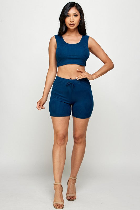 three piece solid cardigan short set