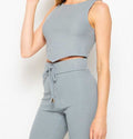 Thumbnail of TWO Piece Crop Top and Drawstring Legging Set