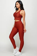SOLID SCRUNCH BRA TOP AND BUTT LIFT LEGGINGS SETS