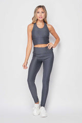 SOLID SCRUNCH BRA TOP AND BUTT LIFT LEGGINGS SETS