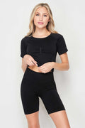 Thumbnail of WORKOUT OUTFIT CROP TOP AND BIKER SHORTS SET