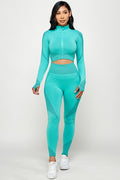 Thumbnail of SEAMLESS POP UP  ZIP UP ACTIVEWEAR SET