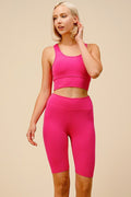 Thumbnail of PADDED BRA CROP TANK TOP WITH BIKER SHORT SET
