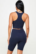 Thumbnail of PADDED BRA CROP TANK TOP WITH BIKER SHORT SET