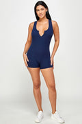Thumbnail of Solid textured romper with bodycon fit