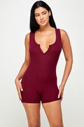 Thumbnail of Solid textured romper with bodycon fit