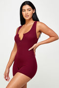 Thumbnail of Solid textured romper with bodycon fit