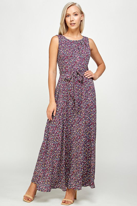 MAXI FLORAL DRESS WITH LINING