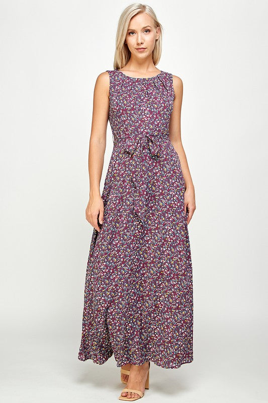 MAXI FLORAL DRESS WITH LINING
