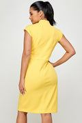 Thumbnail of Sleeveless Surplice V Neck Faux Wrap Dress