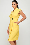 Thumbnail of Sleeveless Surplice V Neck Faux Wrap Dress