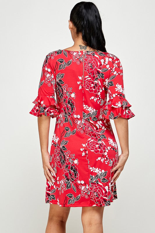 FLORAL PRINT MINI DRESS