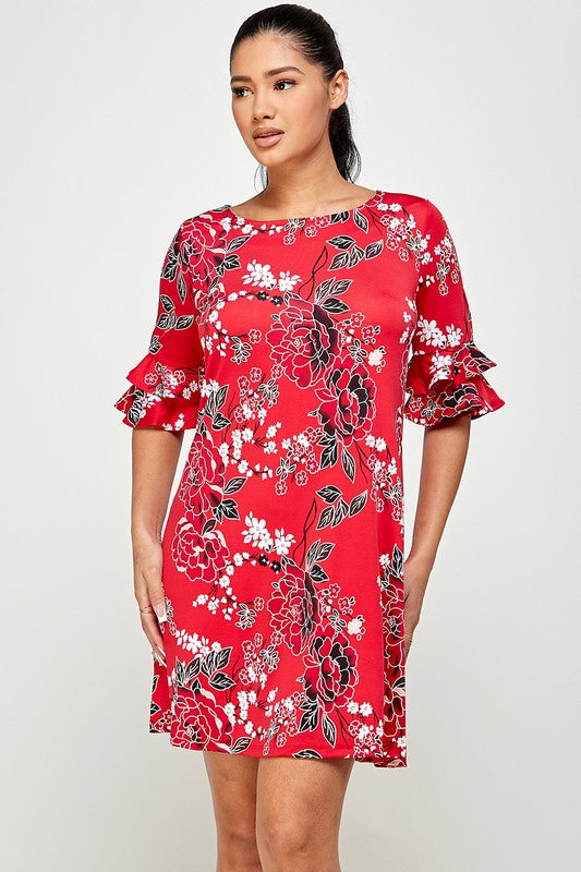 FLORAL PRINT MINI DRESS