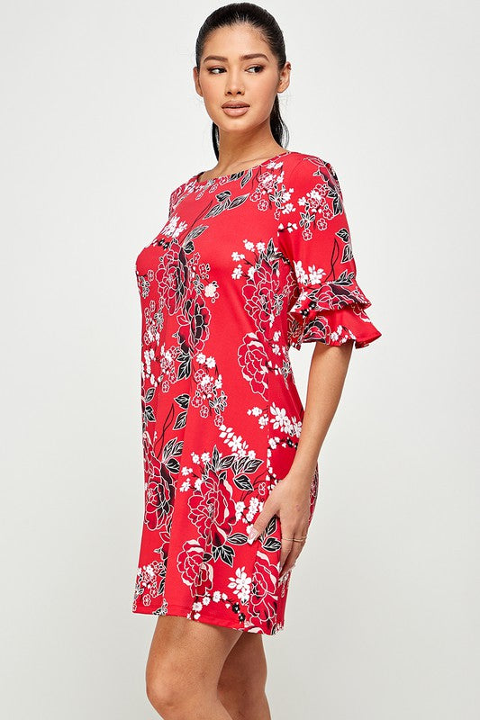 FLORAL PRINT MINI DRESS