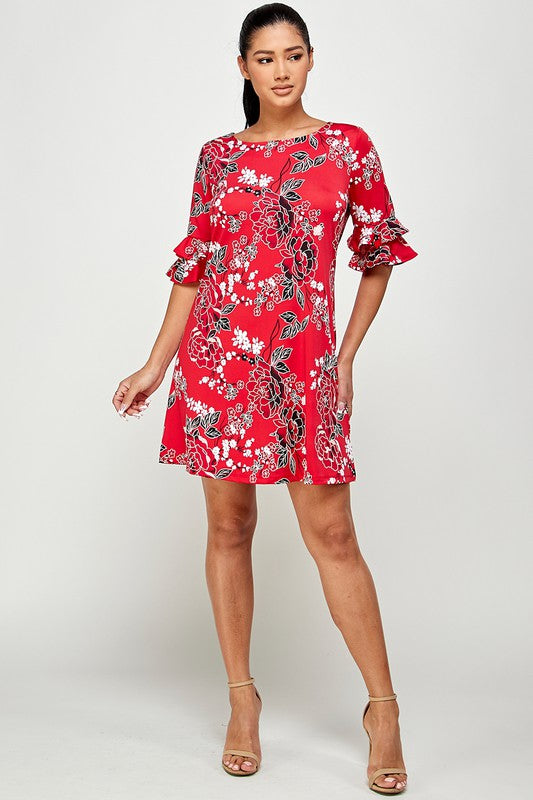 FLORAL PRINT MINI DRESS