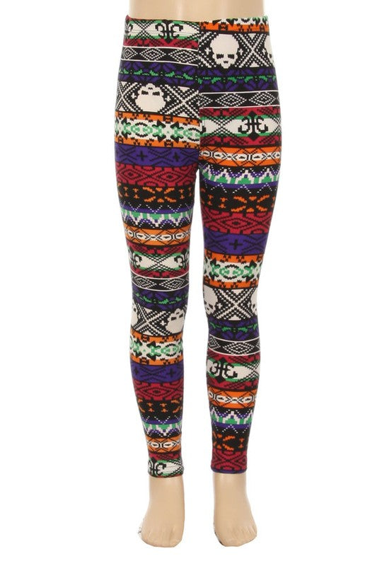 GIRLS SKULL PRINT LEGGINGS