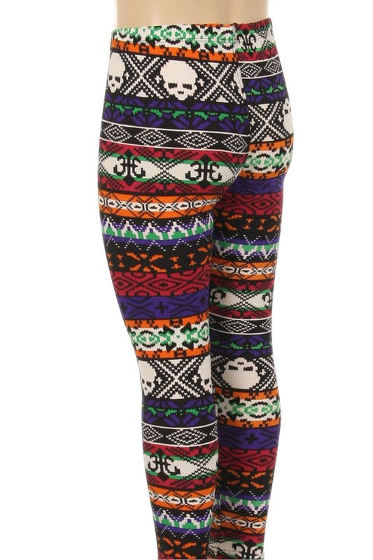 GIRLS SKULL PRINT LEGGINGS