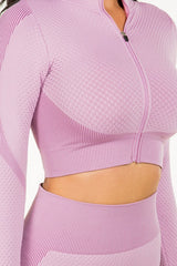 SEAMLESS POP UP  ZIP UP ACTIVEWEAR SET