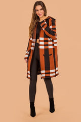 ADULT CHECKERED PRINT CARDIGAN