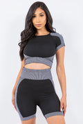 Thumbnail of TEXTURED CROP TOP SHORT SET