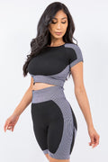 Thumbnail of TEXTURED CROP TOP SHORT SET