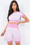 Thumbnail of TEXTURED CROP TOP SHORT SET