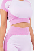 Thumbnail of TEXTURED CROP TOP SHORT SET