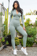 Thumbnail of CROPPED ZIP UP JACKET AND YOGA LEGGINGS SET