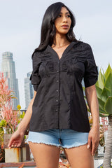 Women's button down short sleeve Shirt