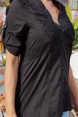 Women's button down short sleeve Shirt