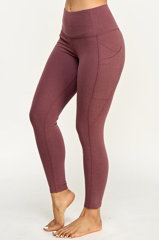 solid color yoga legging with Wide waist band