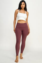 solid color yoga legging with Wide waist band