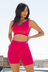 ACTIVE CROP TOP AND BIKER SHORT SET
