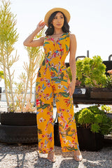 Surplice wide pants jumpsuit