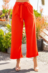 PANTALONES DE PIERNA ANCHA CON CINTURA LISA