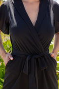 Thumbnail of TIE WAIST SURPLICE V-NECK JUMPSUIT