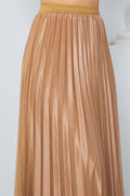 Thumbnail of SOLID PLEATED LONG SKIRT W/MESH OUTLAYER