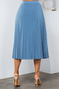 Thumbnail of SOLID WIDE PLEATED SKIRT WITH LINING