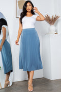 Thumbnail of SOLID WIDE PLEATED SKIRT WITH LINING